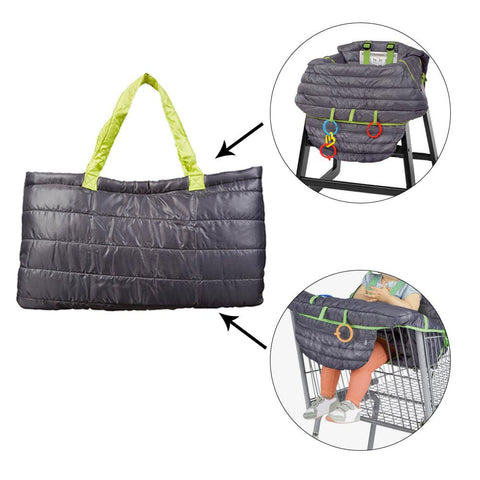 Stitched Dark Gray Portable Shopping Cart Seat Cover -Baby Misc
