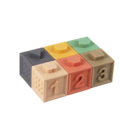 Soft Sensory Silicone Educational Building Blocks -Baby Misc